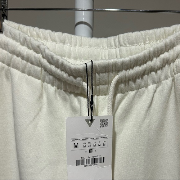 Zara women’s Cream BASIC PLUSH JOGGER PANTS NWT - Picture 6 of 6